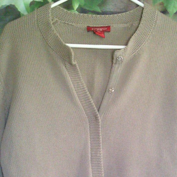 Tan Snap Button Down Sweater Cardigan - Picture 2 of 4